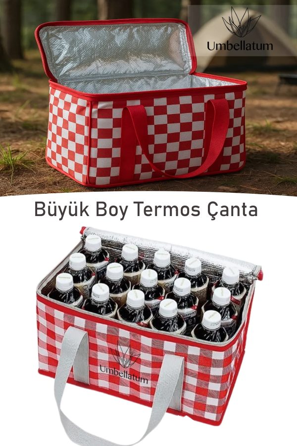 Kırmızı Pötikareli Termos çanta